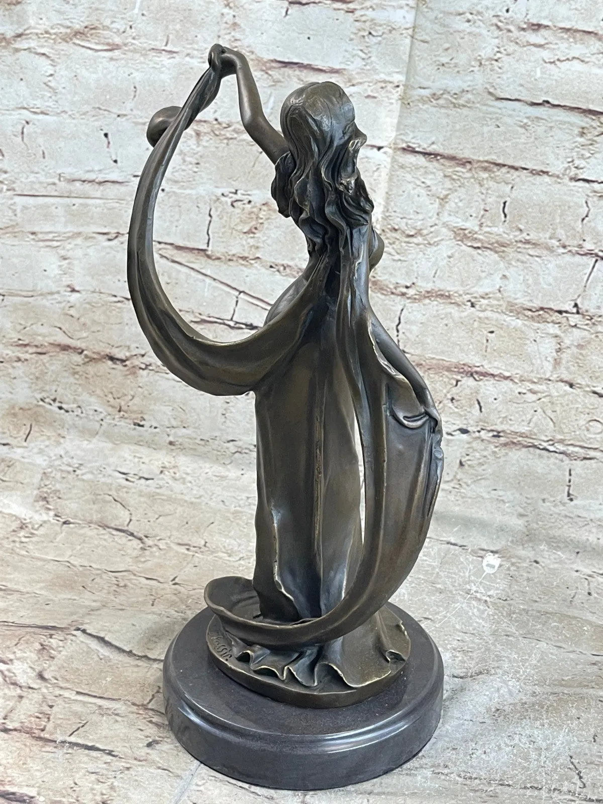 Handcrafted Collectible By Lost Wax Method Beautiful Maiden Bronze Sculpture