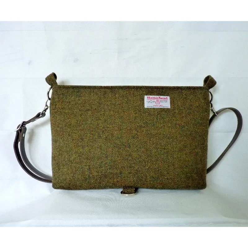 Harris Tweed Bag - Ingleborough Messenger Bag - Green & Herringbone