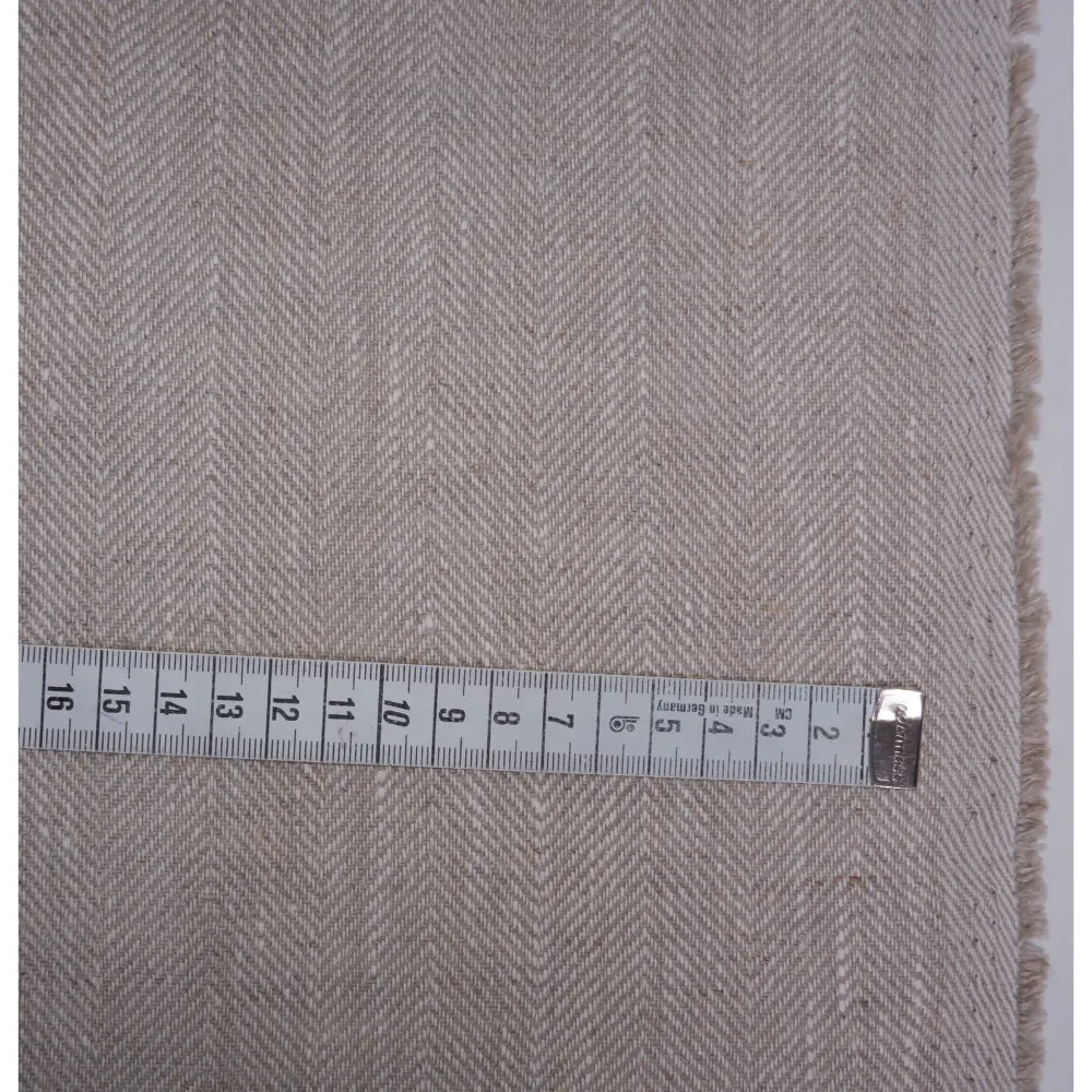 Herringbone - Natur oatmeal - Heavy linen fabric - T005H