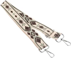 Homoyoyo Ethnic Style Pattern Adjustable Replacement Bag Shoulder Strap with Buckles Comfortable Wide Strap for Handbags and Projects