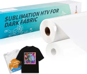 HTVRONT Sublimation HTV for Dark/Light Fabric - Matte Sublimation Vinyl 12" X 30FT - Sublimation Blanks for Sublimation Shirts/Bag/Hat/Pillow