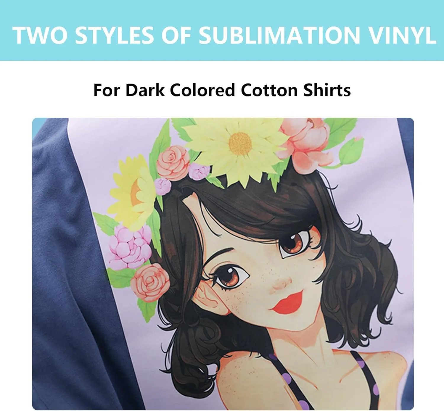 HTVRONT Sublimation HTV for Dark/Light Fabric - Matte Sublimation Vinyl 12" X 30FT - Sublimation Blanks for Sublimation Shirts/Bag/Hat/Pillow