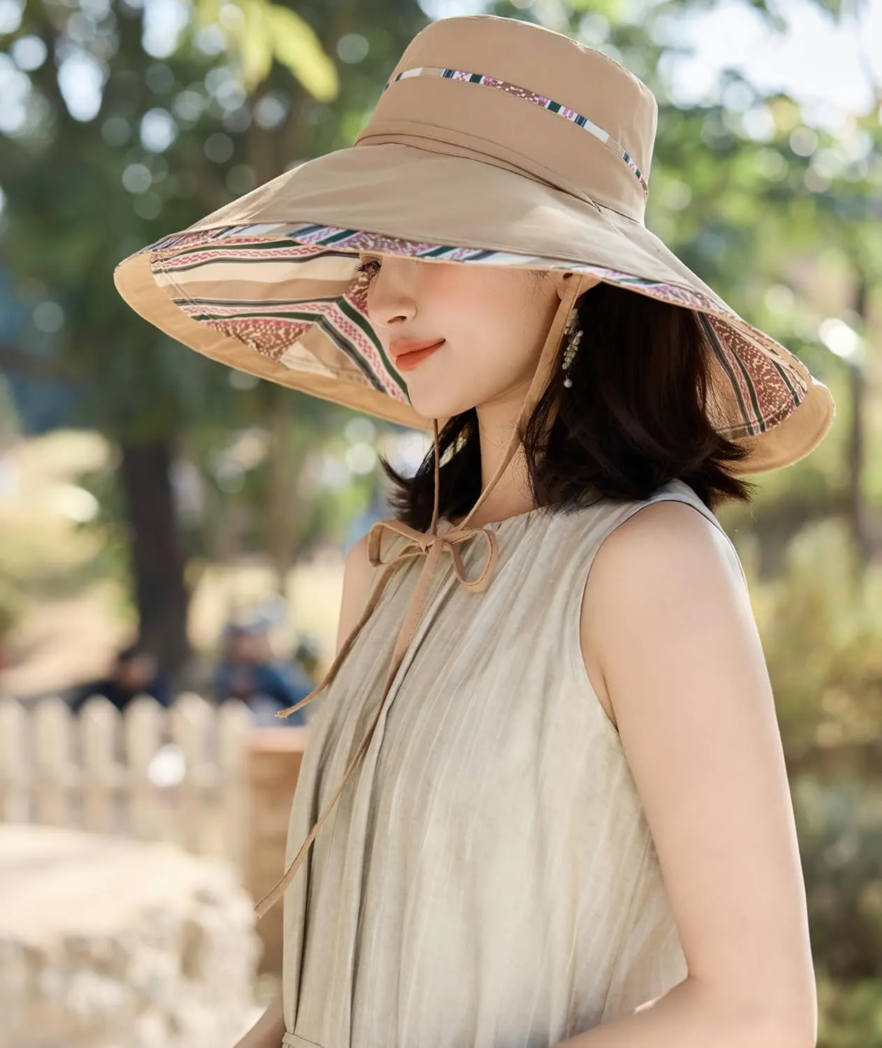 HUAMULAN Wide Brim Women Summer Sun Floppy Hat Beach Bucket Fishing Hats Reversible Packable Outdoor UV Protection