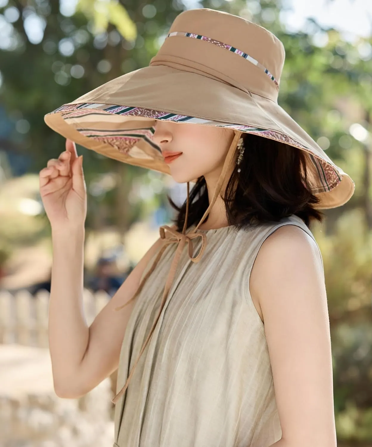 HUAMULAN Wide Brim Women Summer Sun Floppy Hat Beach Bucket Fishing Hats Reversible Packable Outdoor UV Protection
