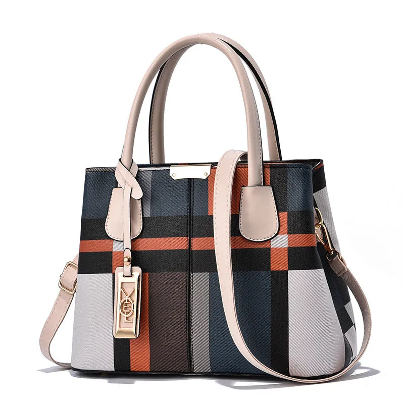 HUIUEITW Stitching Wild Messenger Bags Designer Brand Plaid Shoulder Bag Female Ladies Totes New Luxury Handbag Women