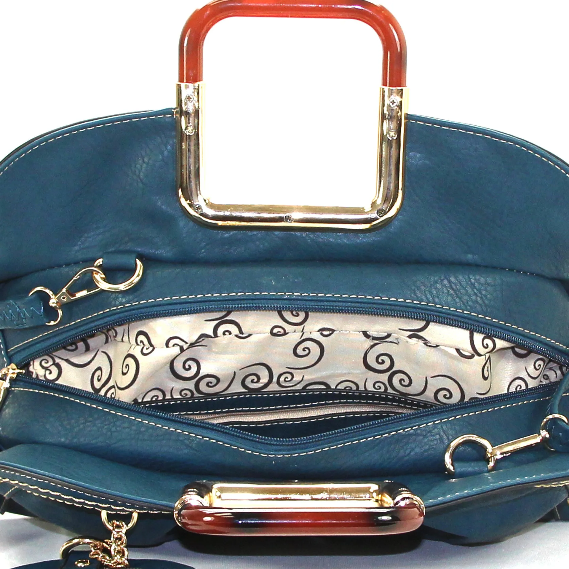 Jade Marie Unique Satchel Tote - Navy