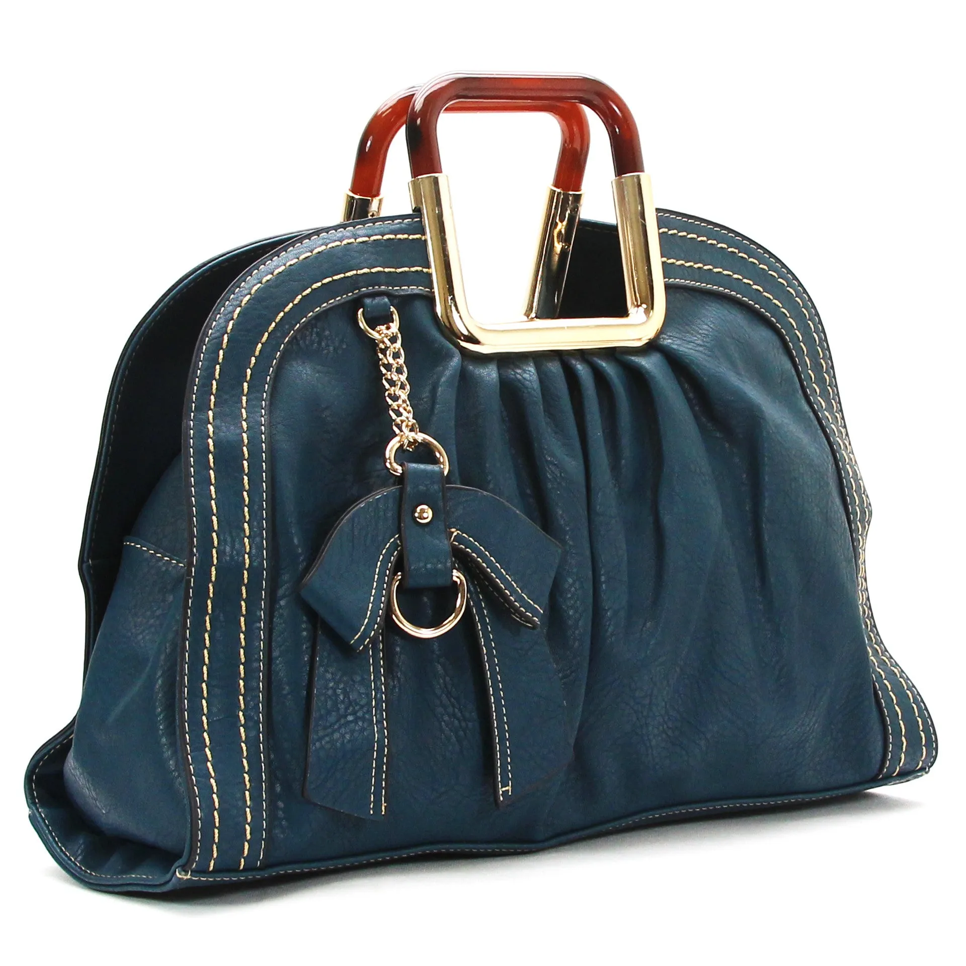 Jade Marie Unique Satchel Tote - Navy