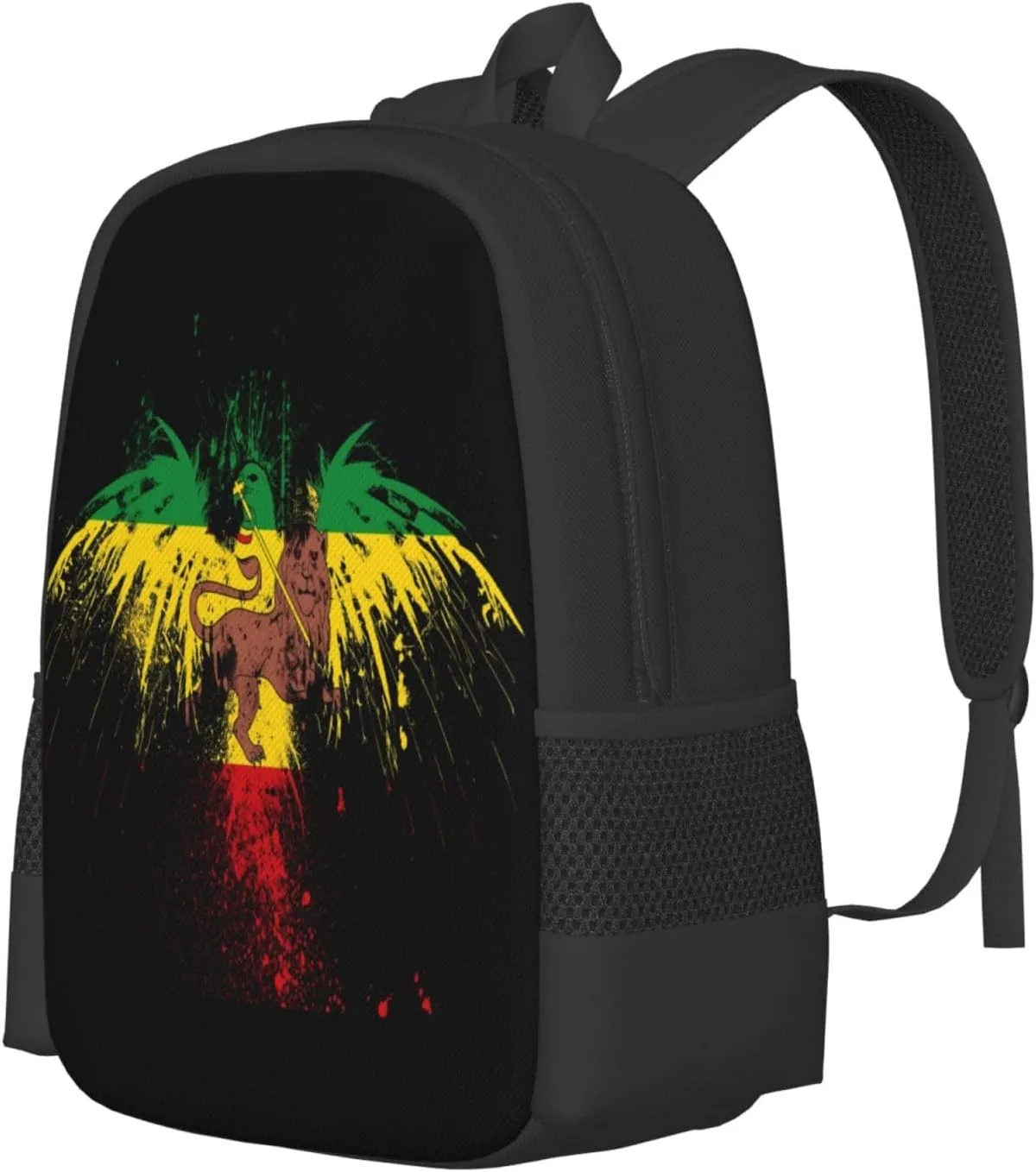 Jamaican Flag Eagle Lion Casual Backpacks Large Capacity Backpack Laptop Rucksack Sport Daypack Commuter Bags with Adjustable Strap for Traveling Camping