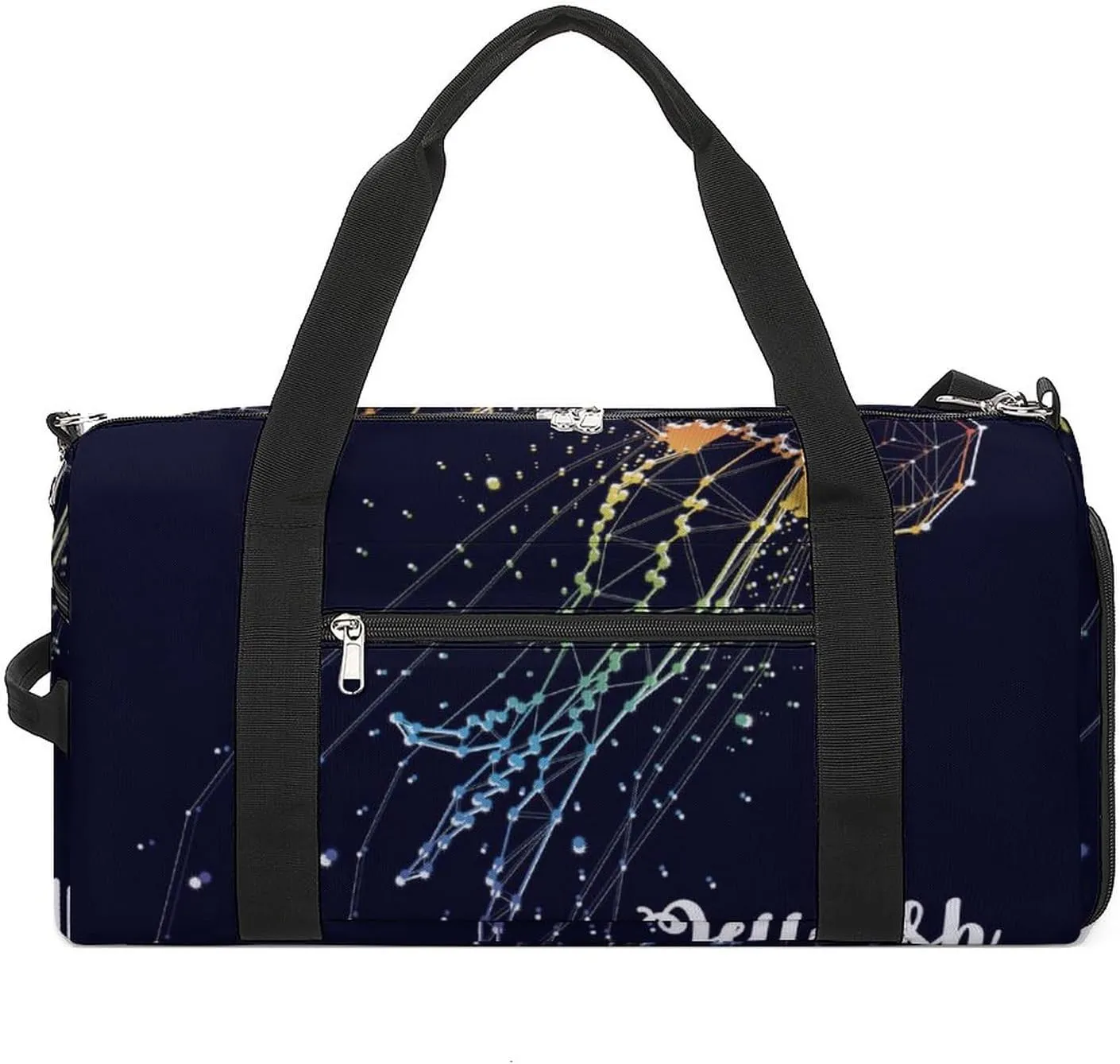 Jellyfish Constellations Graphics Sports Tote Gym Bag for Women Men, Overnight Bag with Shoe Compartment Water Resistant