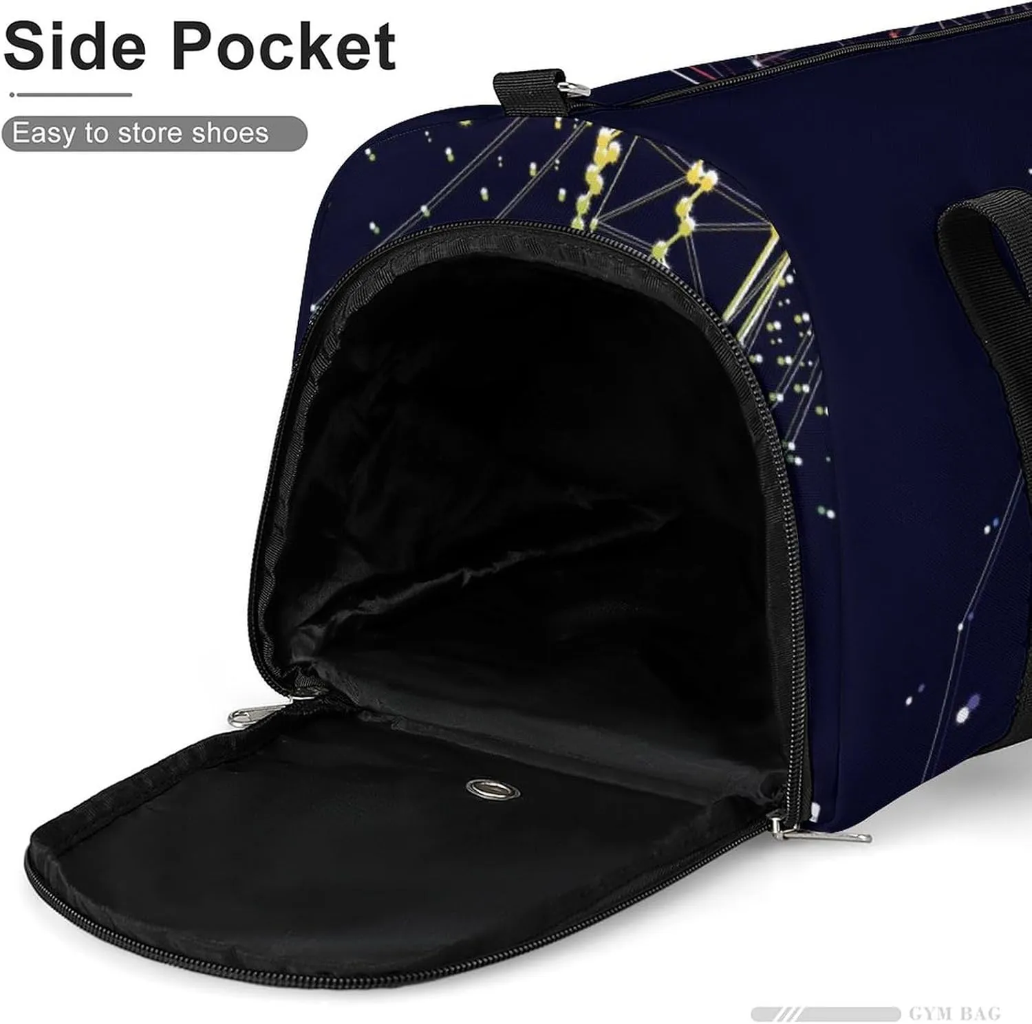 Jellyfish Constellations Graphics Sports Tote Gym Bag for Women Men, Overnight Bag with Shoe Compartment Water Resistant