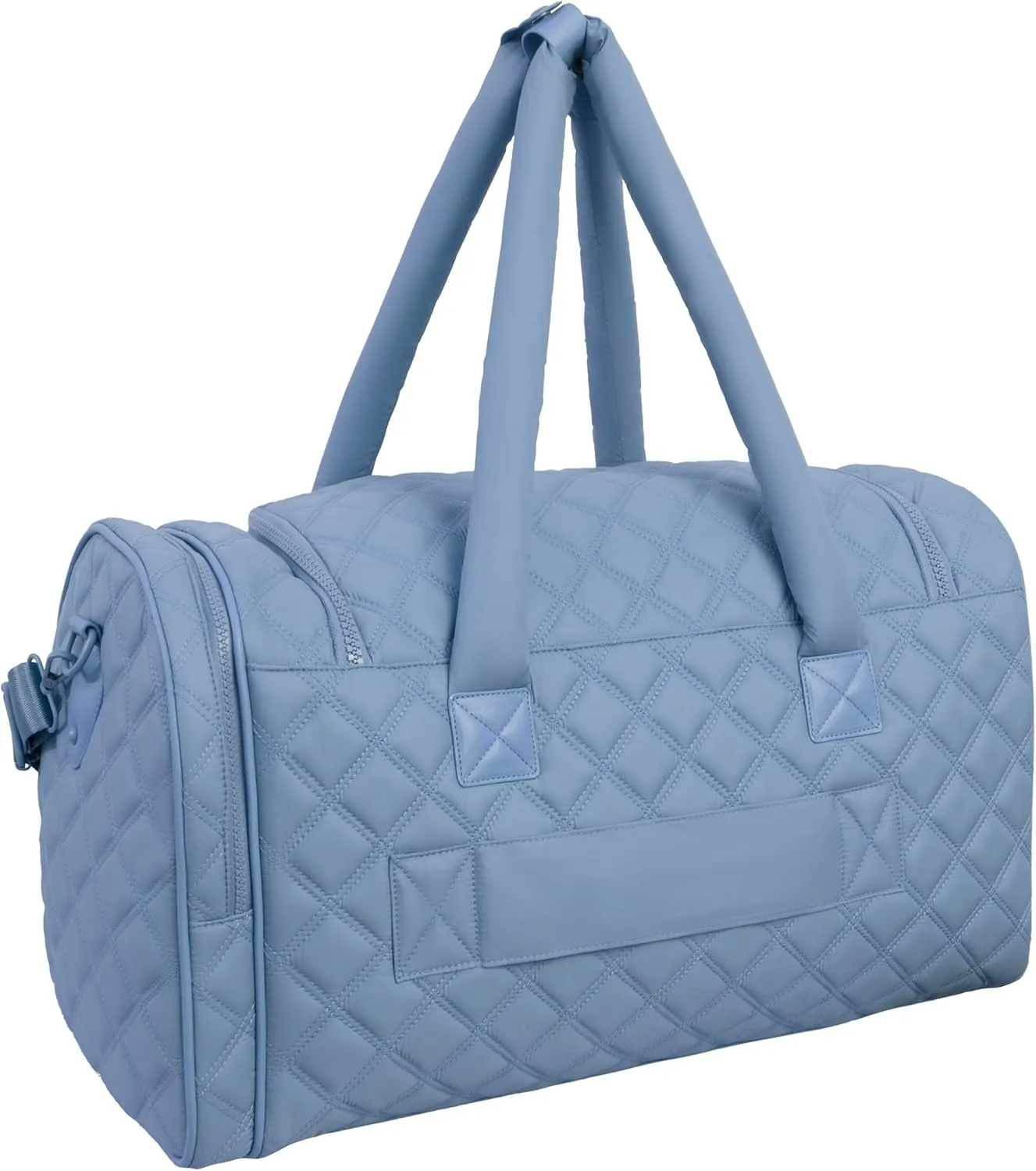 Joan & David 20 Inch Diamond Quilted Puffer Nylon Carry-On Foldable Travel Duffle (Denim)