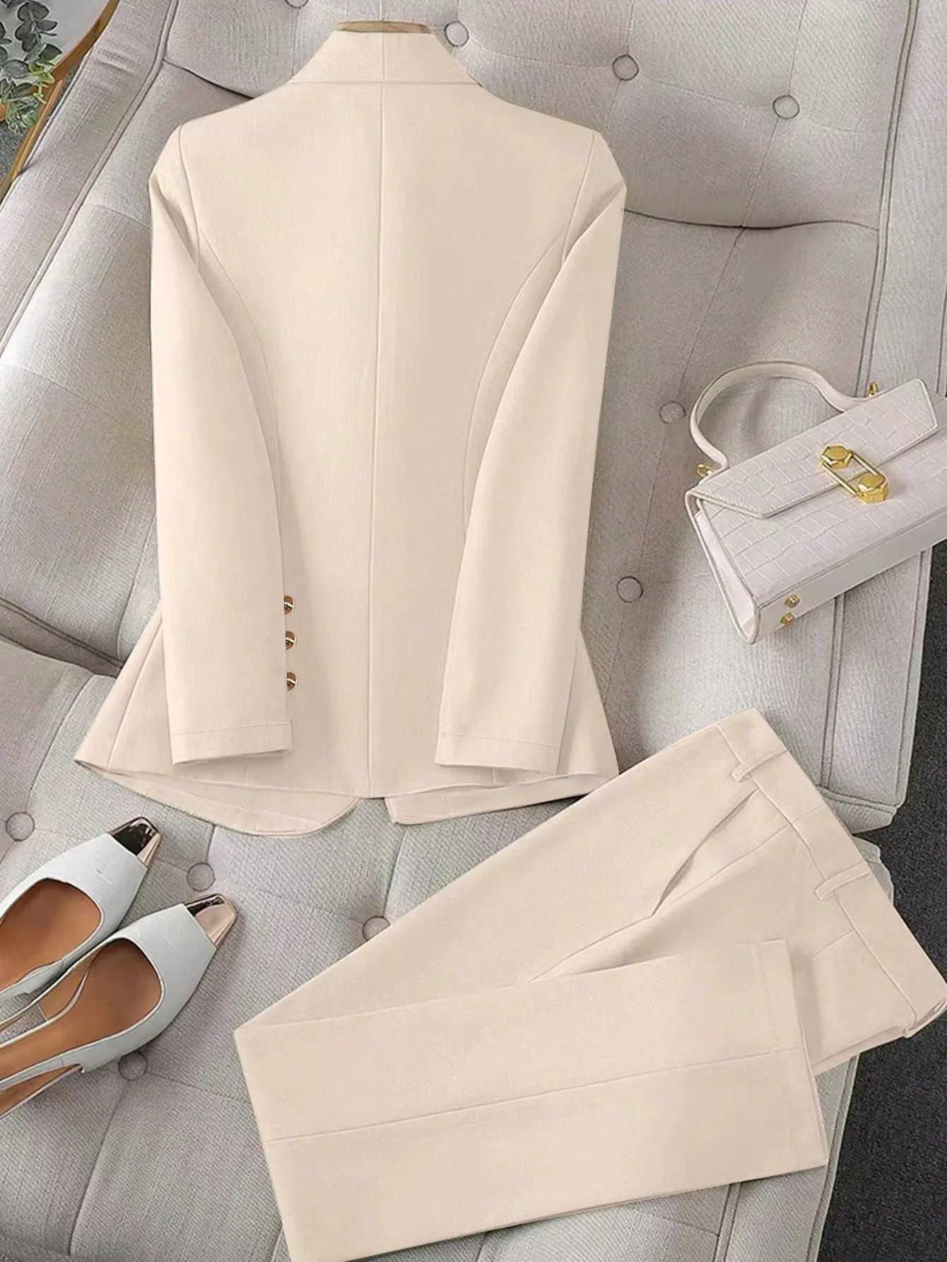 Juego de chaqueta y pantalones de traje albaricoque