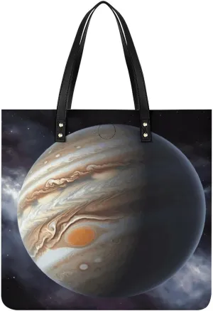 Jupiter Landscape Large Leather Handbags Women Fashion Handbag Multifunctional Travel Bag It Is A Great Gift for Mothers, Teachers, Friends, Bridesmaids