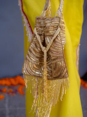 Katrina Kaif Glittering Tassels Antique Potli