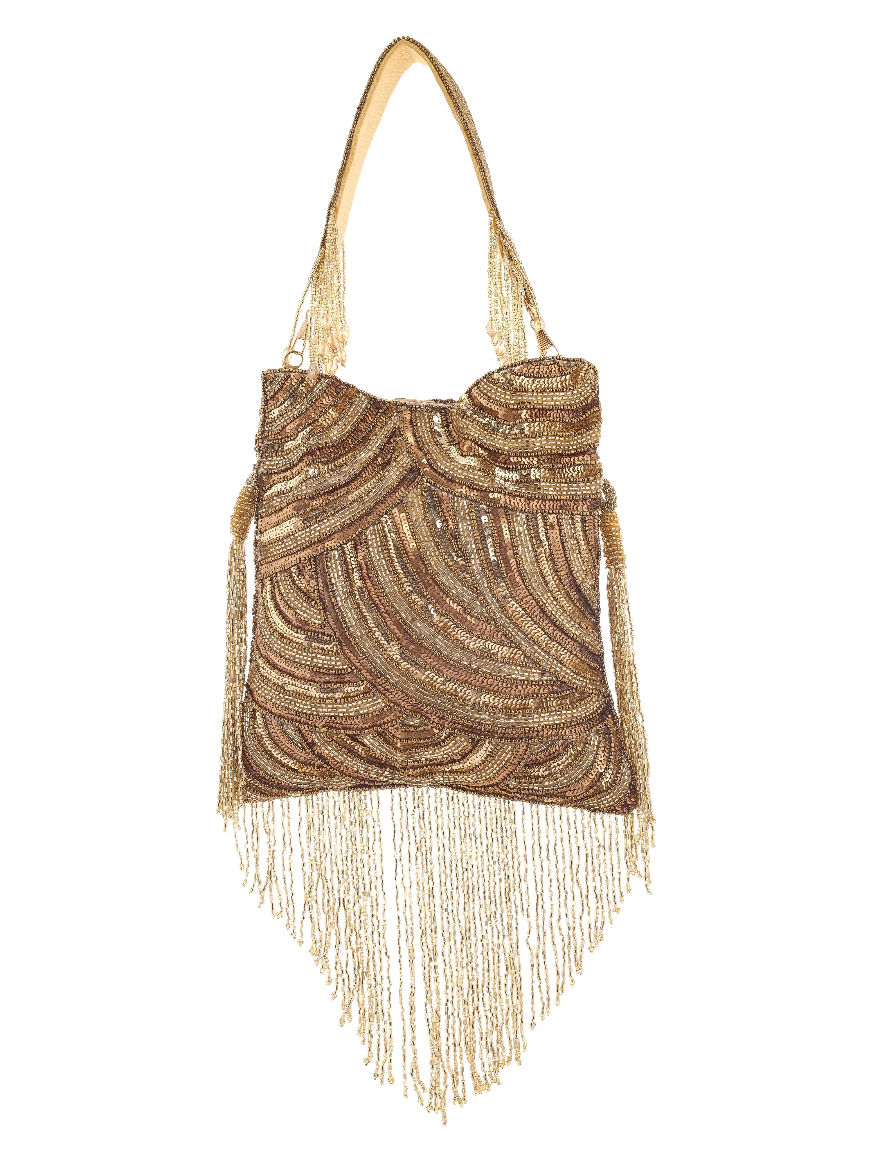 Katrina Kaif Glittering Tassels Antique Potli