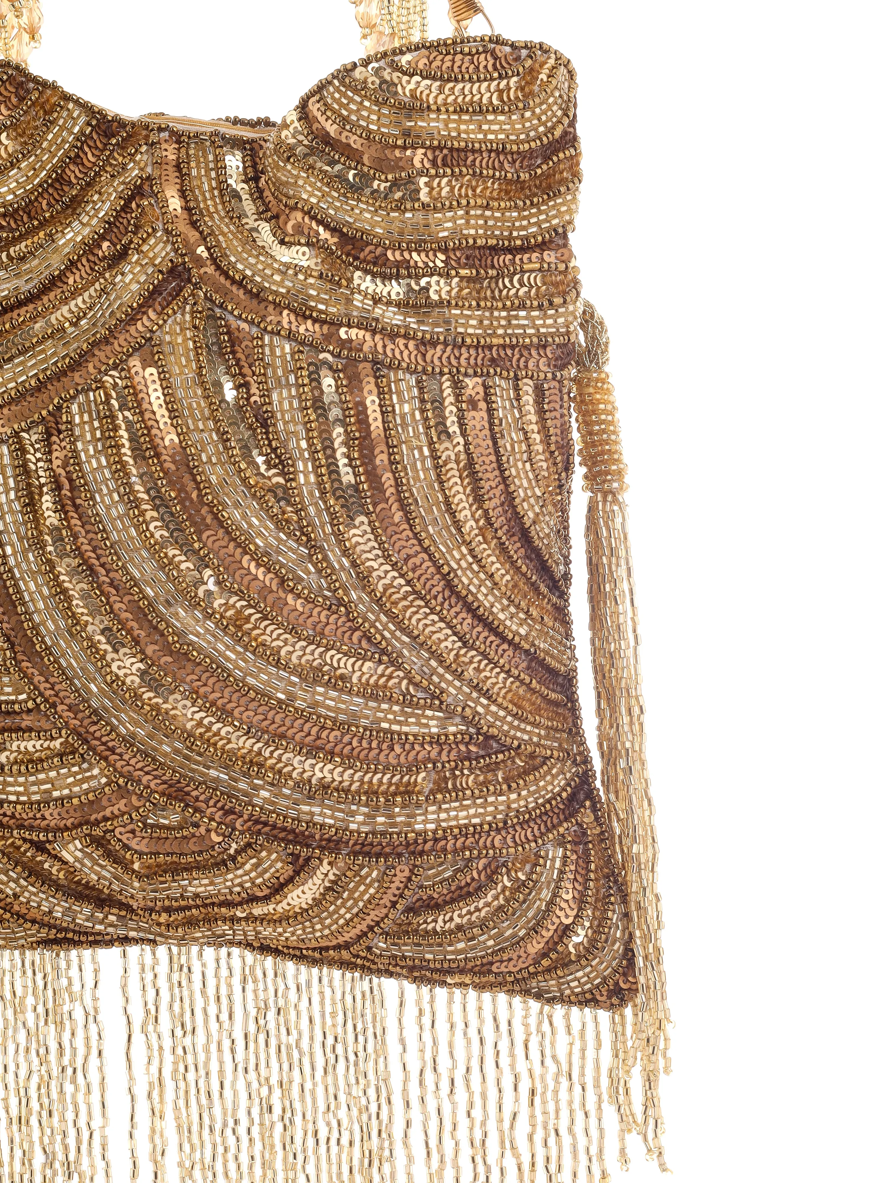 Katrina Kaif Glittering Tassels Antique Potli