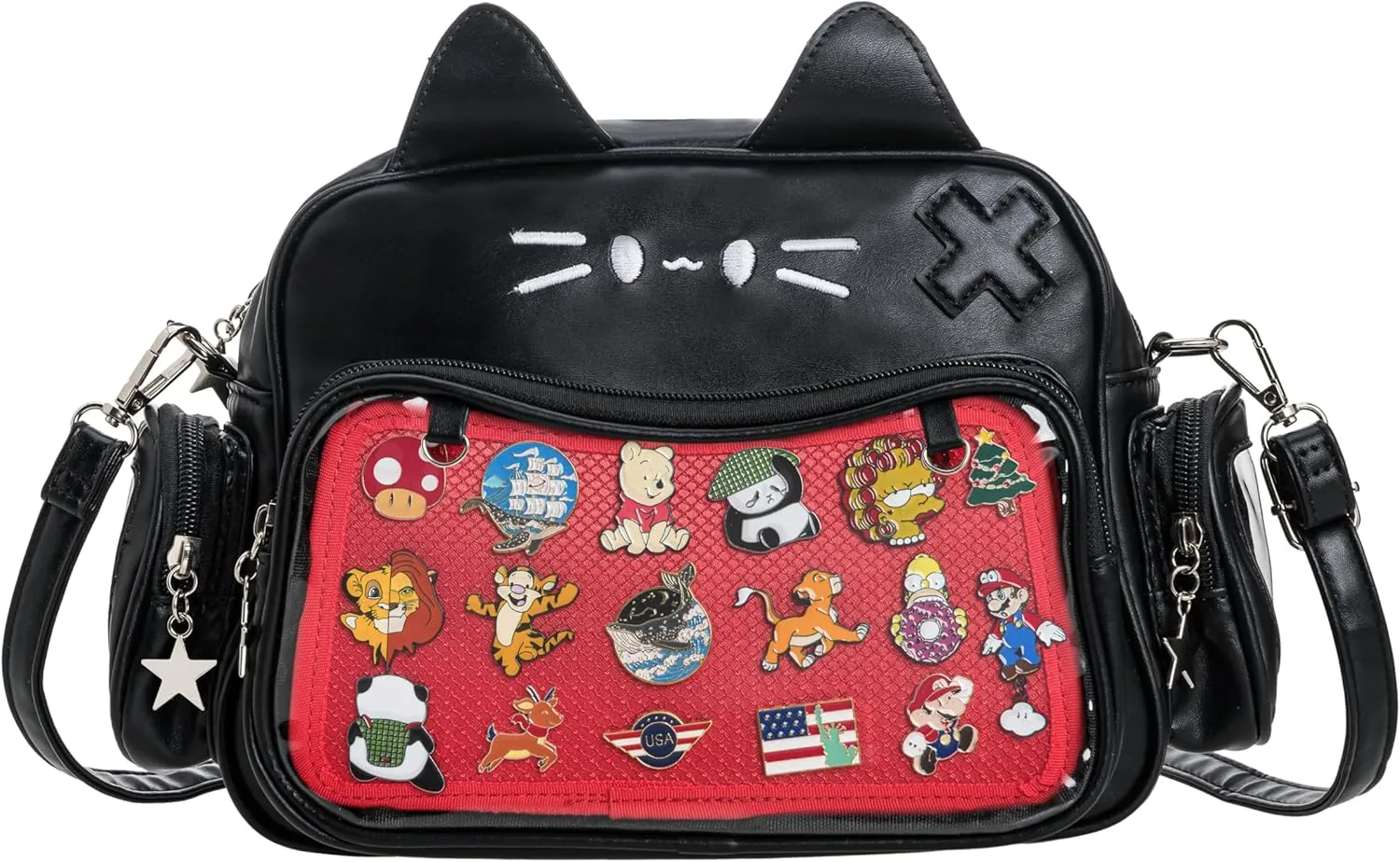 Kawaii Ita Bag Backpack Crossbody Bag Cat Shoulder Bags Multi-Purpose Pin Display with Insert
