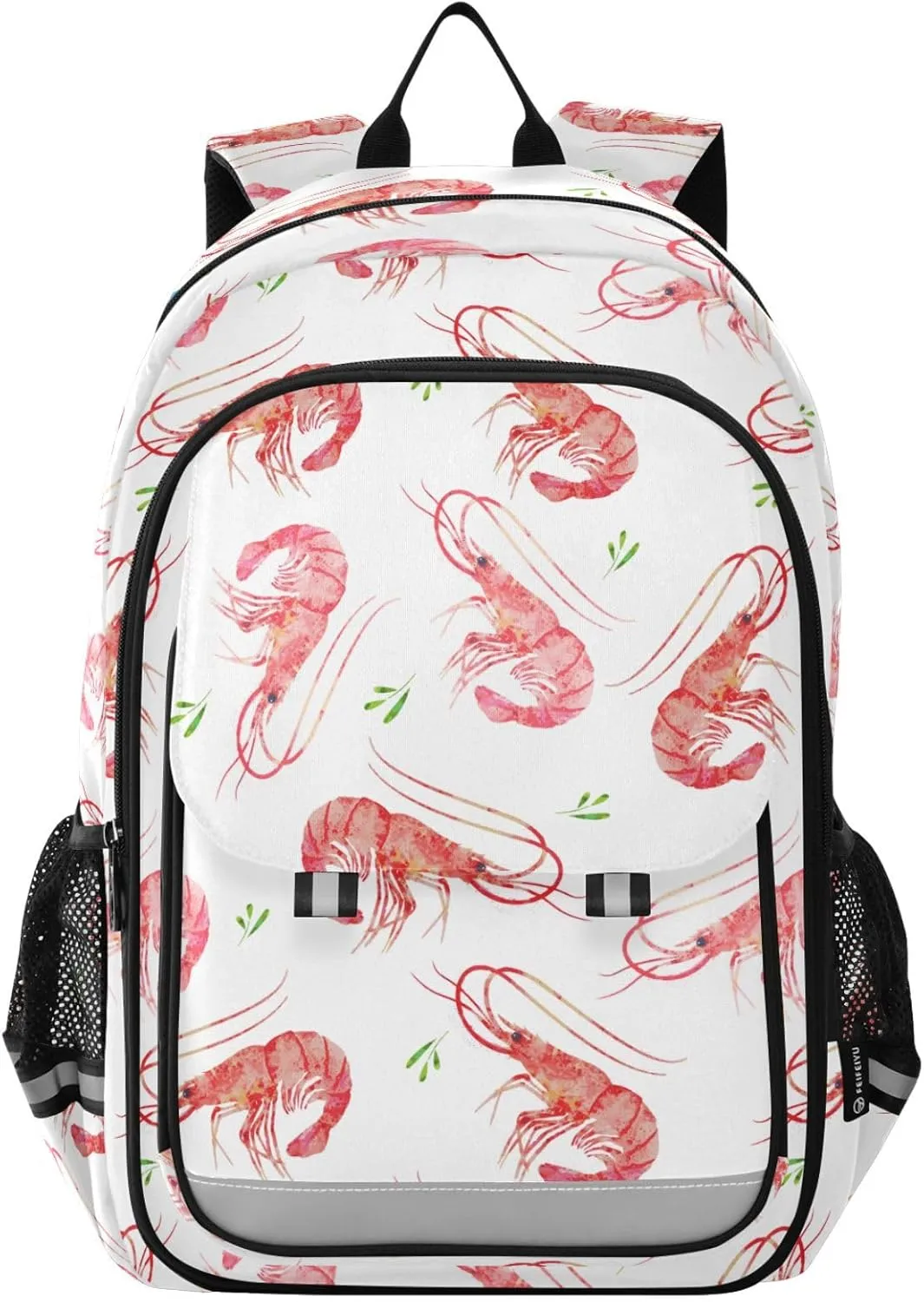 Kids Backpack for Girls Boys Seafood Shrimps Lightweight Elementary School Bag Students Casual Daypack