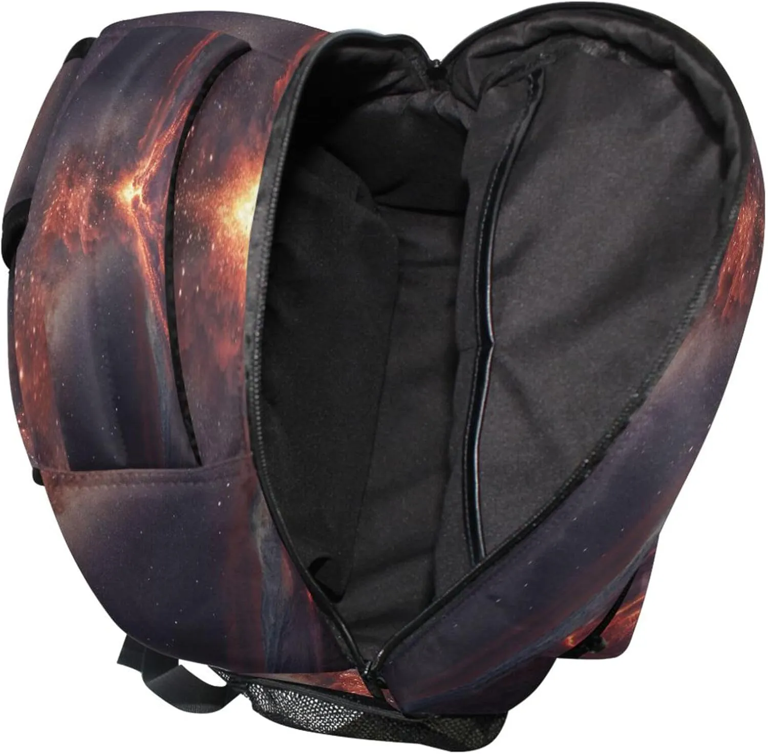 KLL Backpacks for Women Men Fashion Sports Backpack with Chest Strap for College Work Volcanic Eruption Red Flames