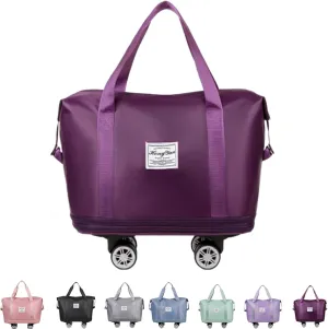 Kulken Travel Bag with Removable Wheels, 2025 New Large Capacity Travel Bag - Universal Wheel Removable(Deeppurple)