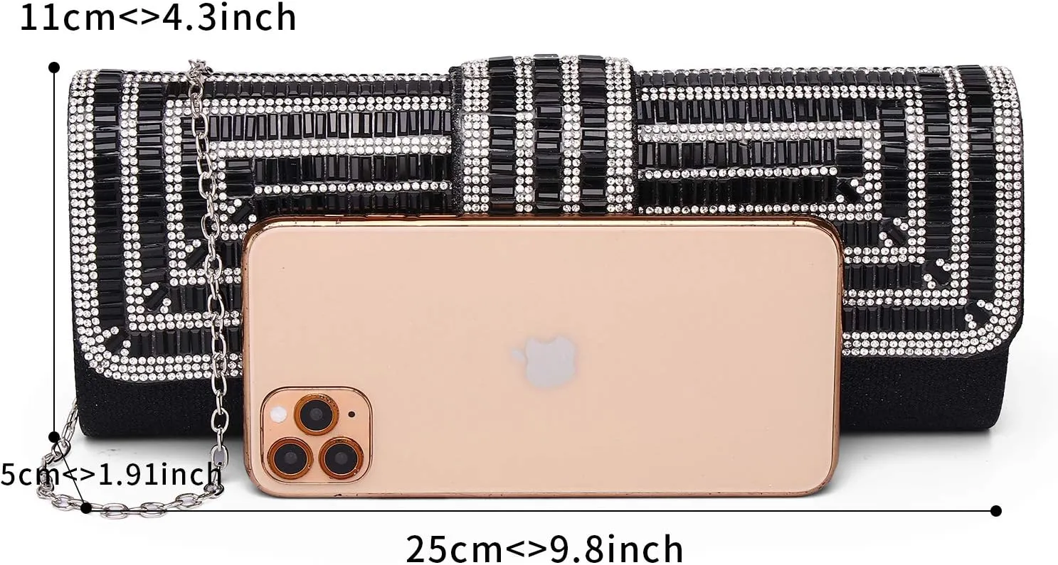 Labair Evening Bag and Clutches for Women Crystal Bag Sparkly Clutch Purse with Rhinestones Wedding Party formal Handbag.