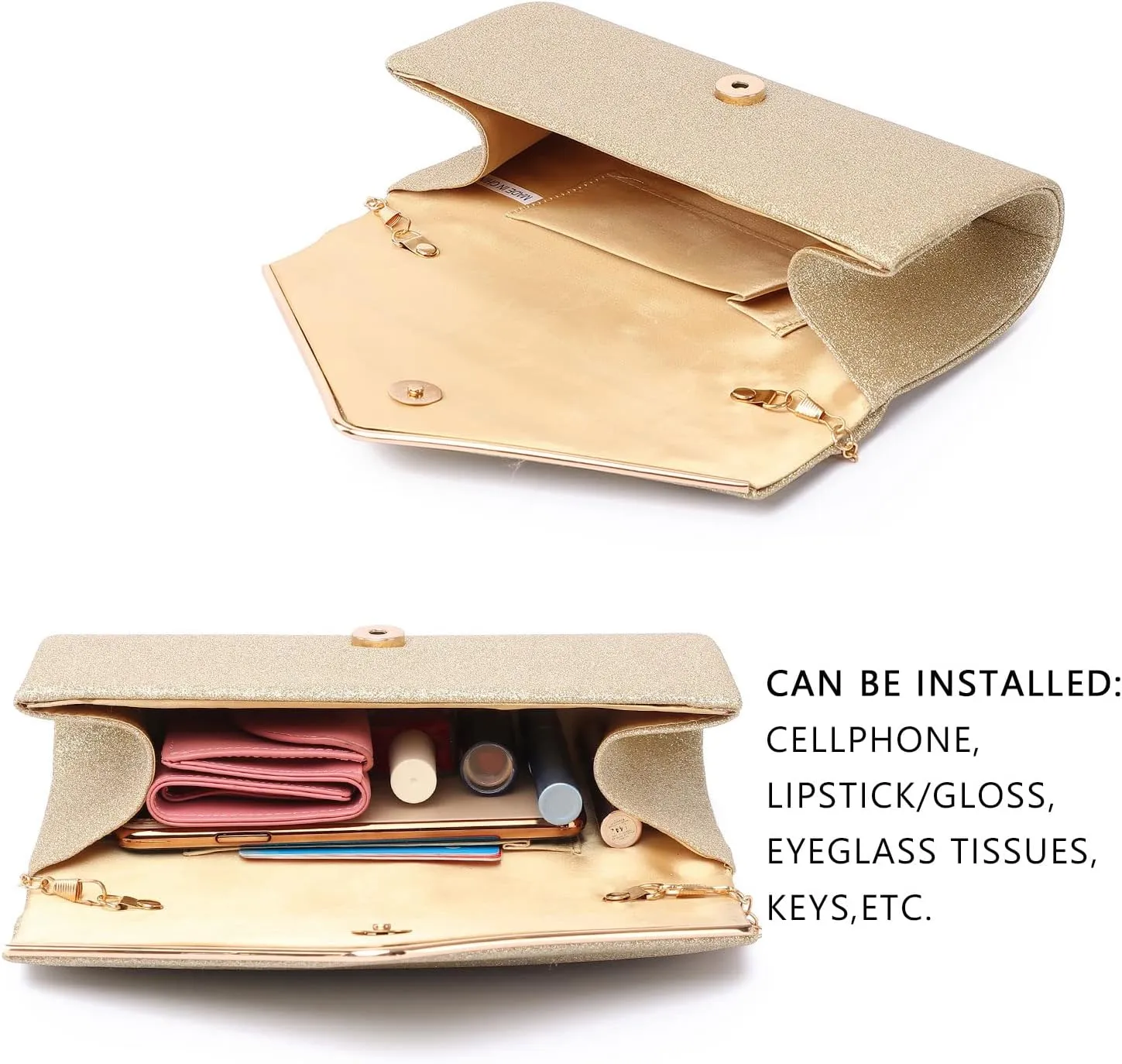 Labair Shining Envelope Clutch Purses for Women Evening Purses and Clutches For Wedding Party.