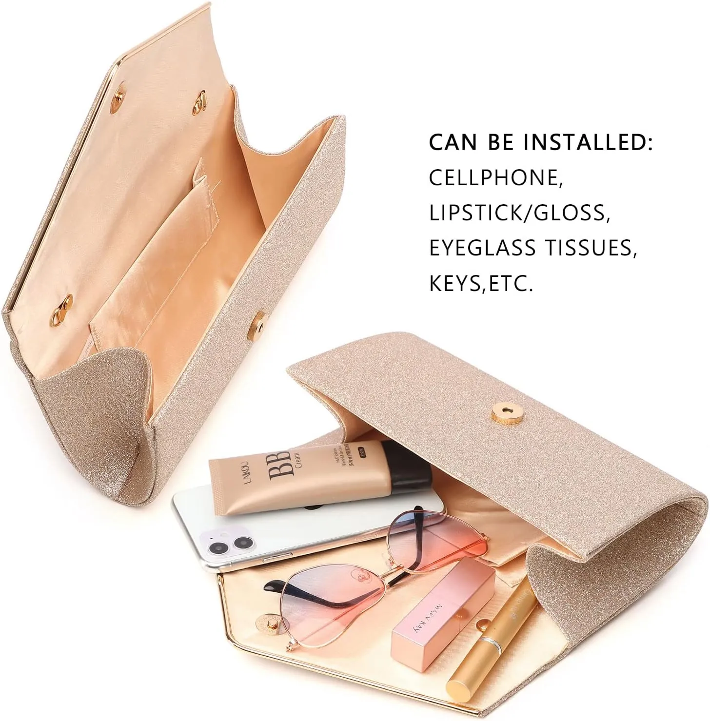 Labair Shining Envelope Clutch Purses for Women Evening Purses and Clutches For Wedding Party.