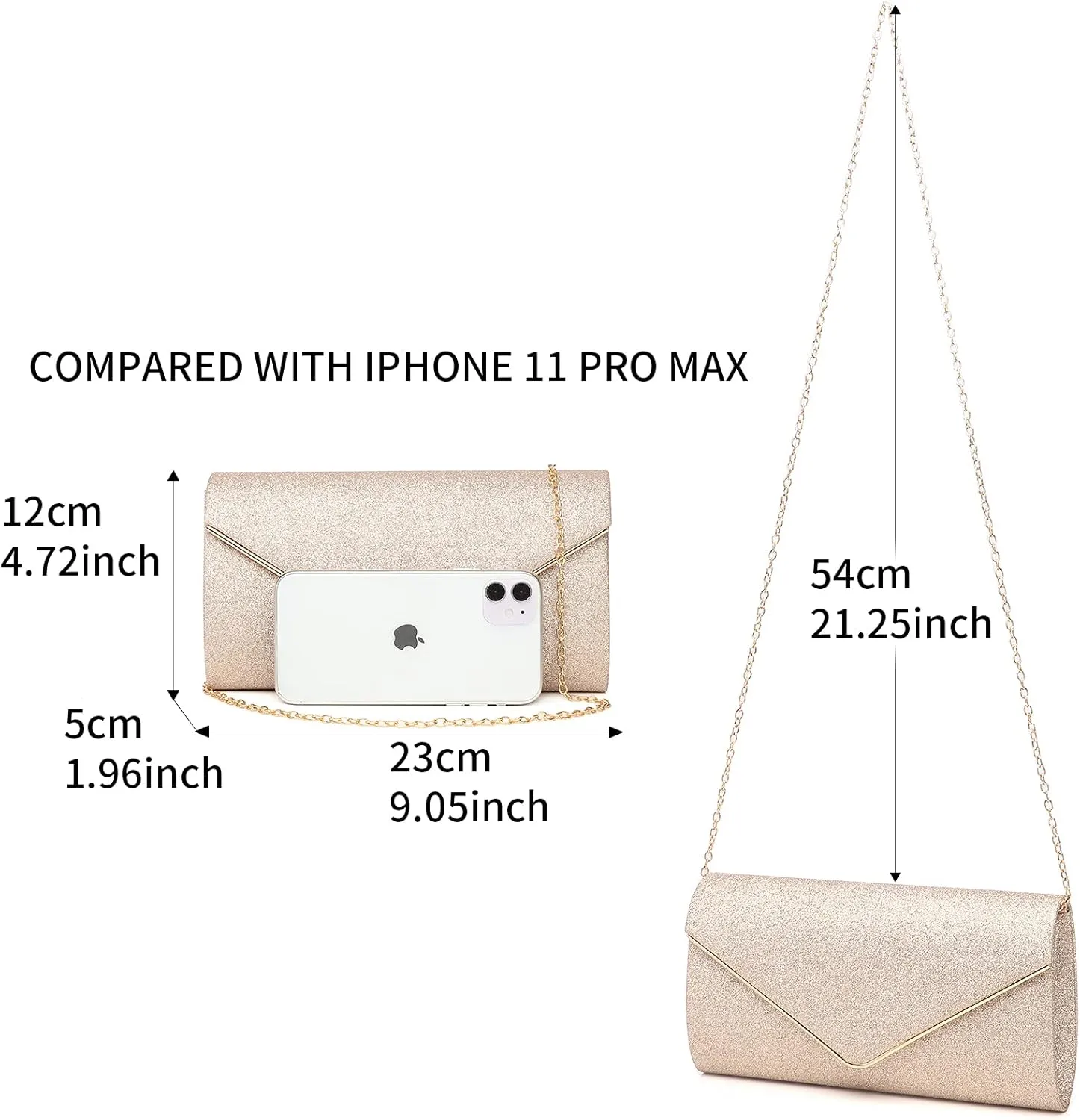 Labair Shining Envelope Clutch Purses for Women Evening Purses and Clutches For Wedding Party.
