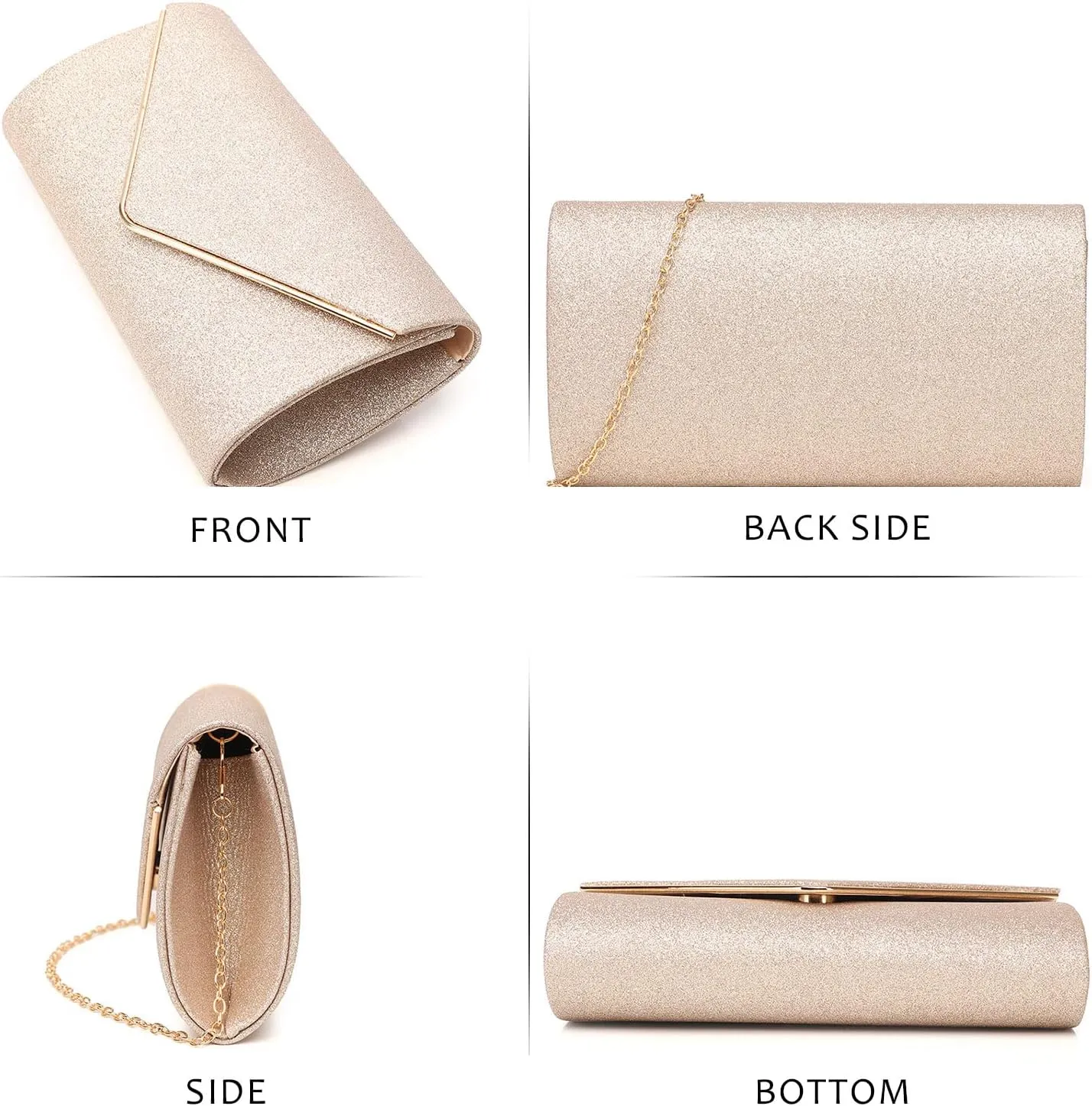 Labair Shining Envelope Clutch Purses for Women Evening Purses and Clutches For Wedding Party.
