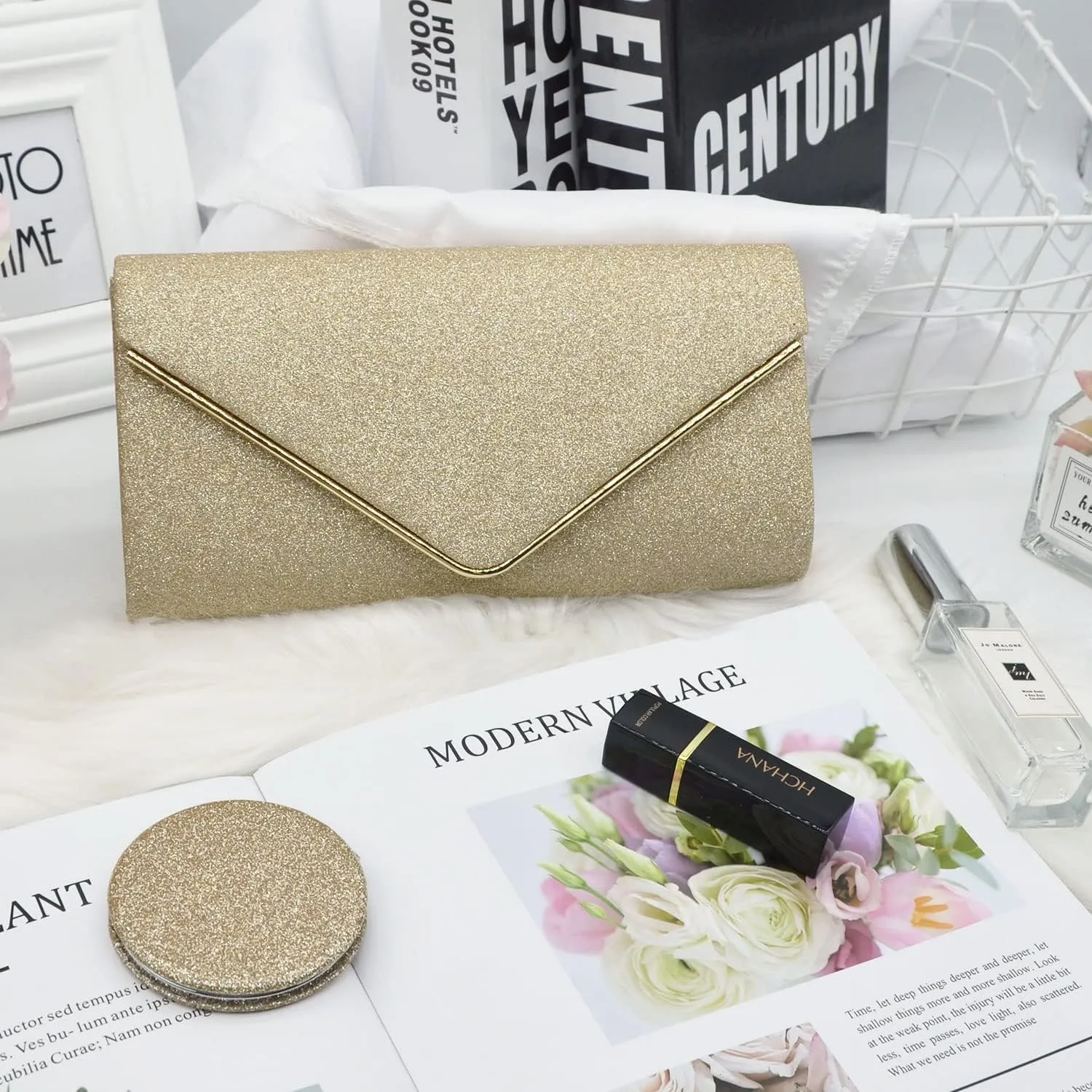 Labair Shining Envelope Clutch Purses for Women Evening Purses and Clutches For Wedding Party.