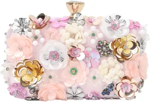 Lanpet Women Clutches Flower Evening Handbag Chain Strap Shoulder Bag