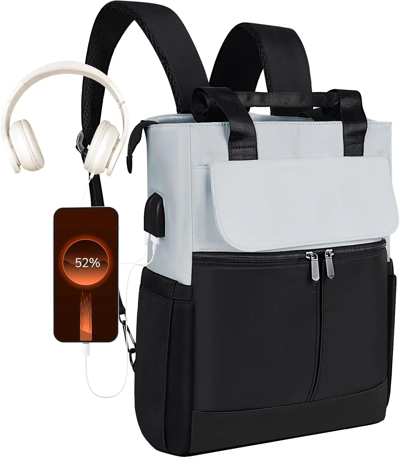 Laptop Backpack for Women,Work Business Backpacks with USB Charging Port,Travel Carry On Backpack,Water Resistant Airline Approved Business Personal Item Travel Bag
