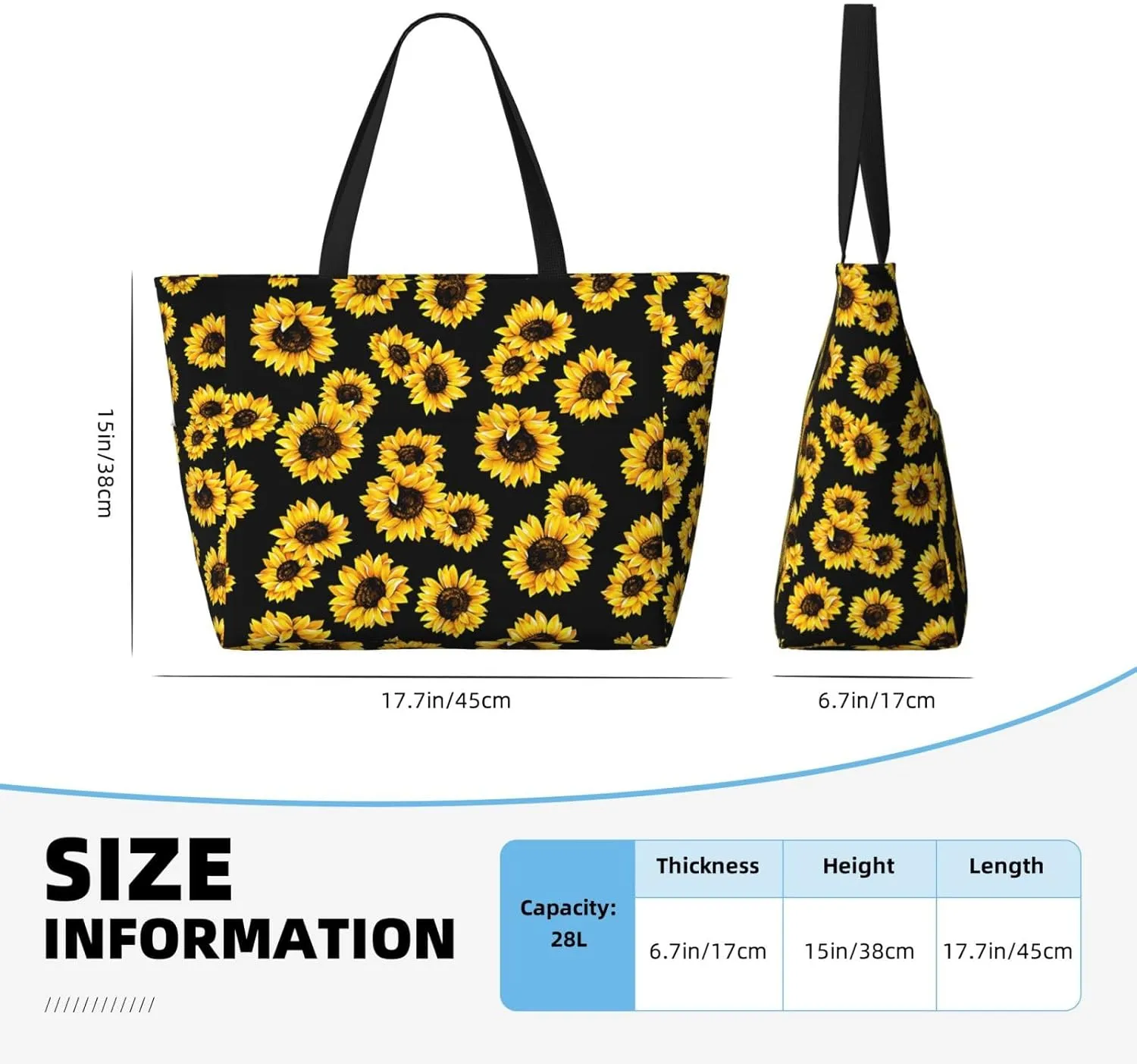 Large Beach Bag for Women Waterproof Foldable Travel Shoulder Tote Bag with Pocket for Weekender Pool Vacation