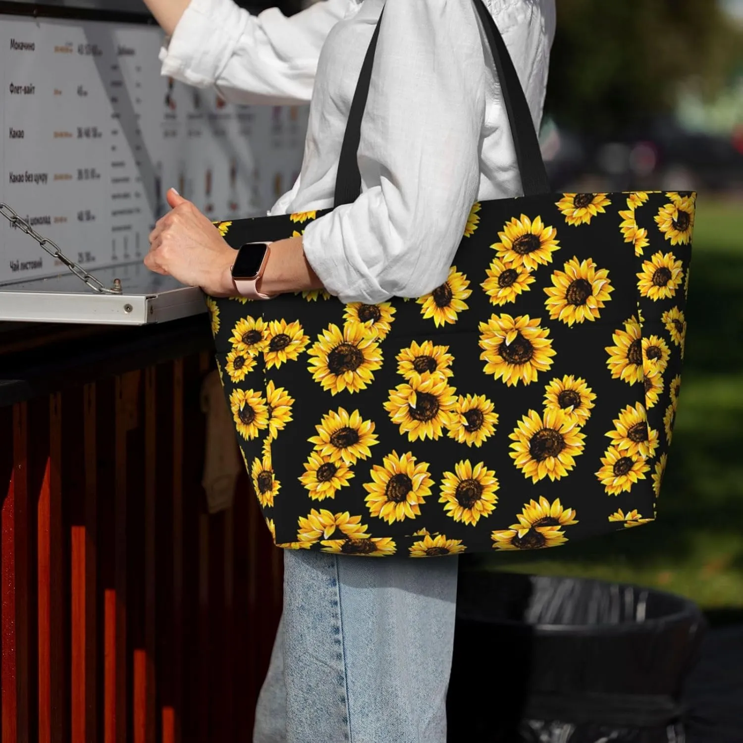 Large Beach Bag for Women Waterproof Foldable Travel Shoulder Tote Bag with Pocket for Weekender Pool Vacation