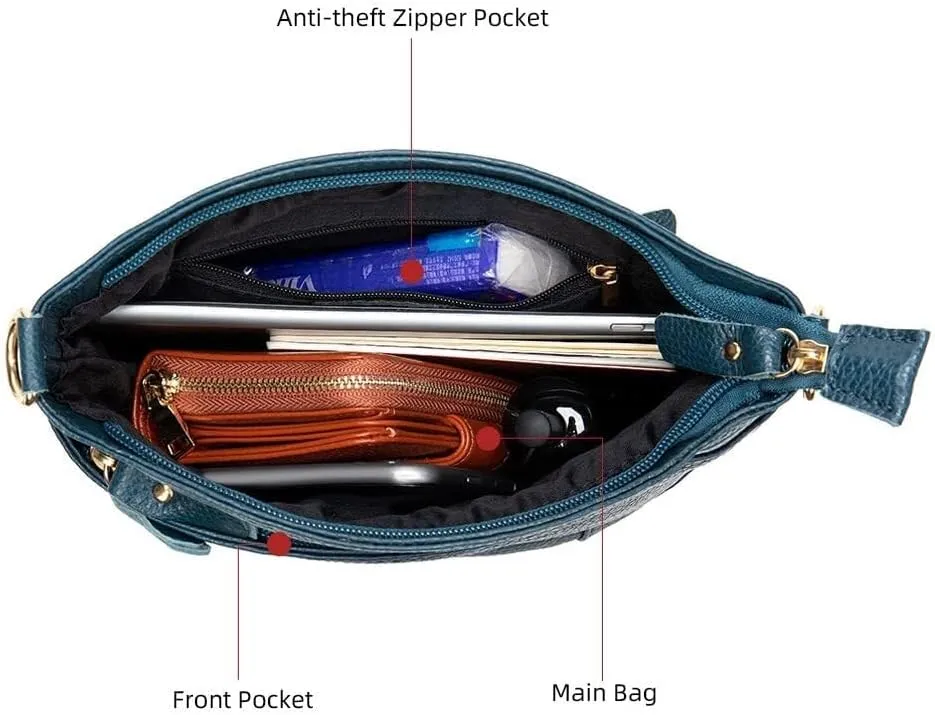 Large Capacity Hobo Handbag Leather Travel Messenger Satchel Crossbody for Women