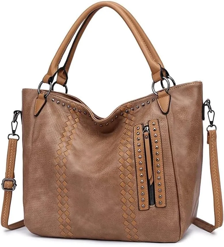 Large Capacity Shoulder Wallet Purse for Work Women’s Tote Handbag with Adjustable Strap Retro Hobo Crossbody