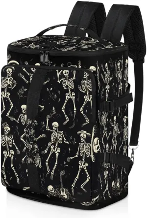 Large Carry on Backpack for Women Men Multi-function Gym Duffle Bag Dark Dance Skull Pattern Backpack Polyester Waterproof Duffel Bags