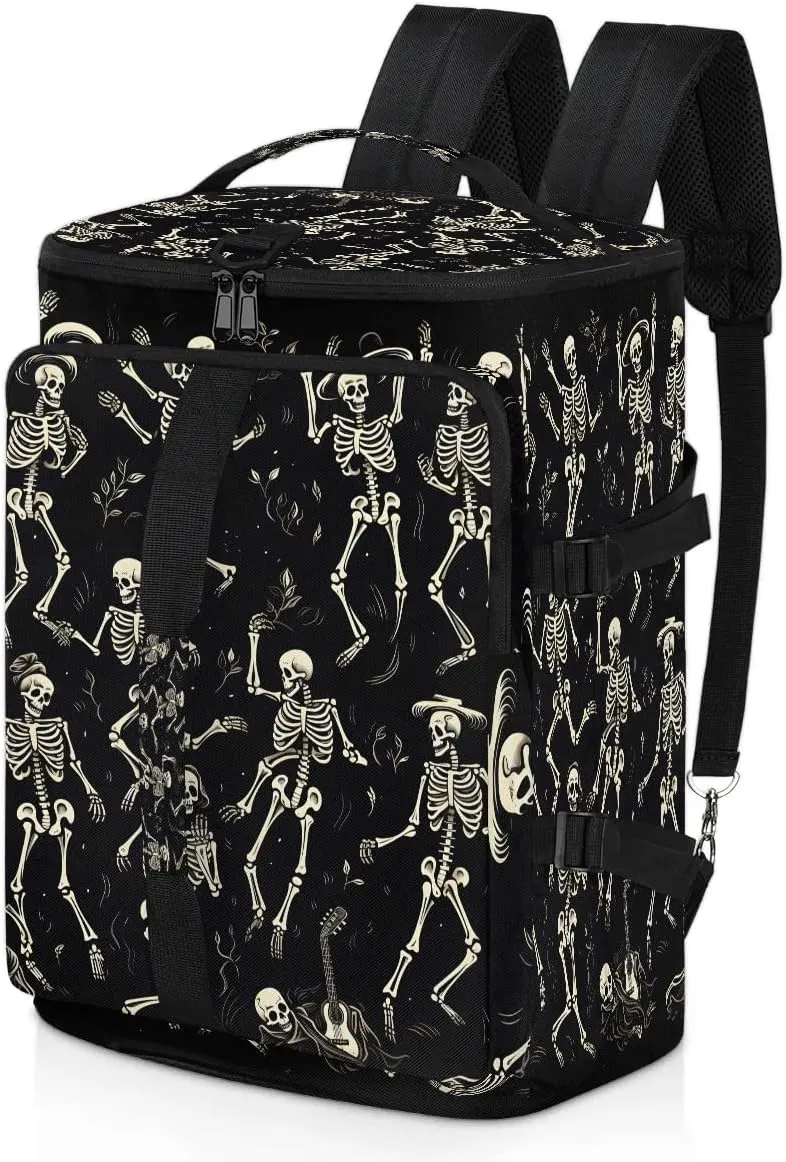 Large Carry on Backpack for Women Men Multi-function Gym Duffle Bag Dark Dance Skull Pattern Backpack Polyester Waterproof Duffel Bags