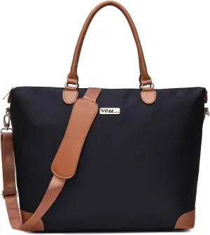Large Oversized Water Resistance Nylon Tote Bag With Multiple Pocket Design - Black 2