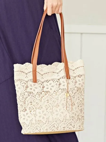 LE PUY Lace Inspired Tote Bag