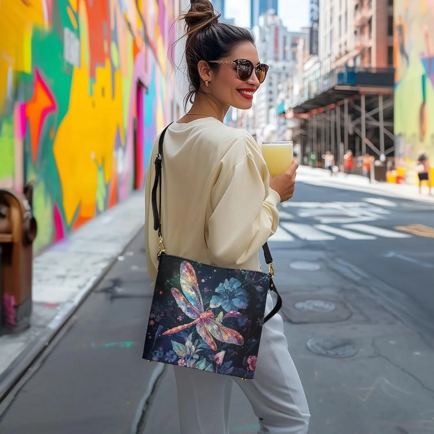 Leather Shoulder Bag Extra Large Bucket Handbags for Women Travel Party with Pockets Tote Purse Bags