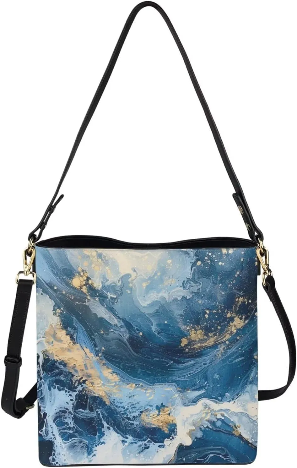 Leather Shoulder Bag Extra Large Bucket Handbags for Women Travel Party with Pockets Tote Purse Bags