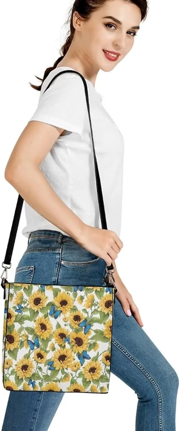 Leather Shoulder Bag Extra Large Bucket Handbags for Women Travel Party with Pockets Tote Purse Bags