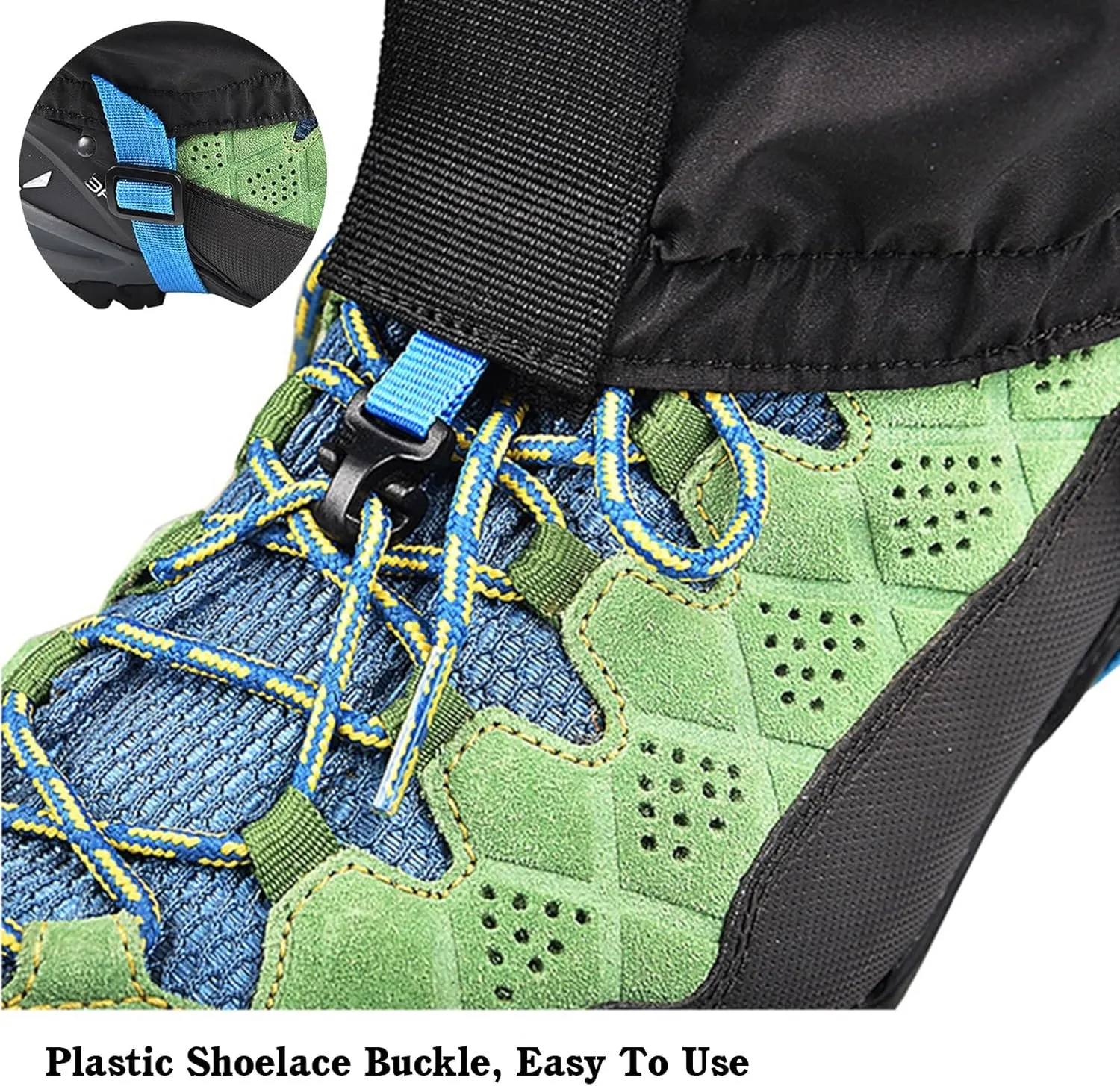 Leg Gaiters,Adjustable Lightweight Shoes Gaiters,Breathable Snake Gaiters Boots,Nylon Material Perfect for Snow Trail Running Hiking Walking Mountain Climbing