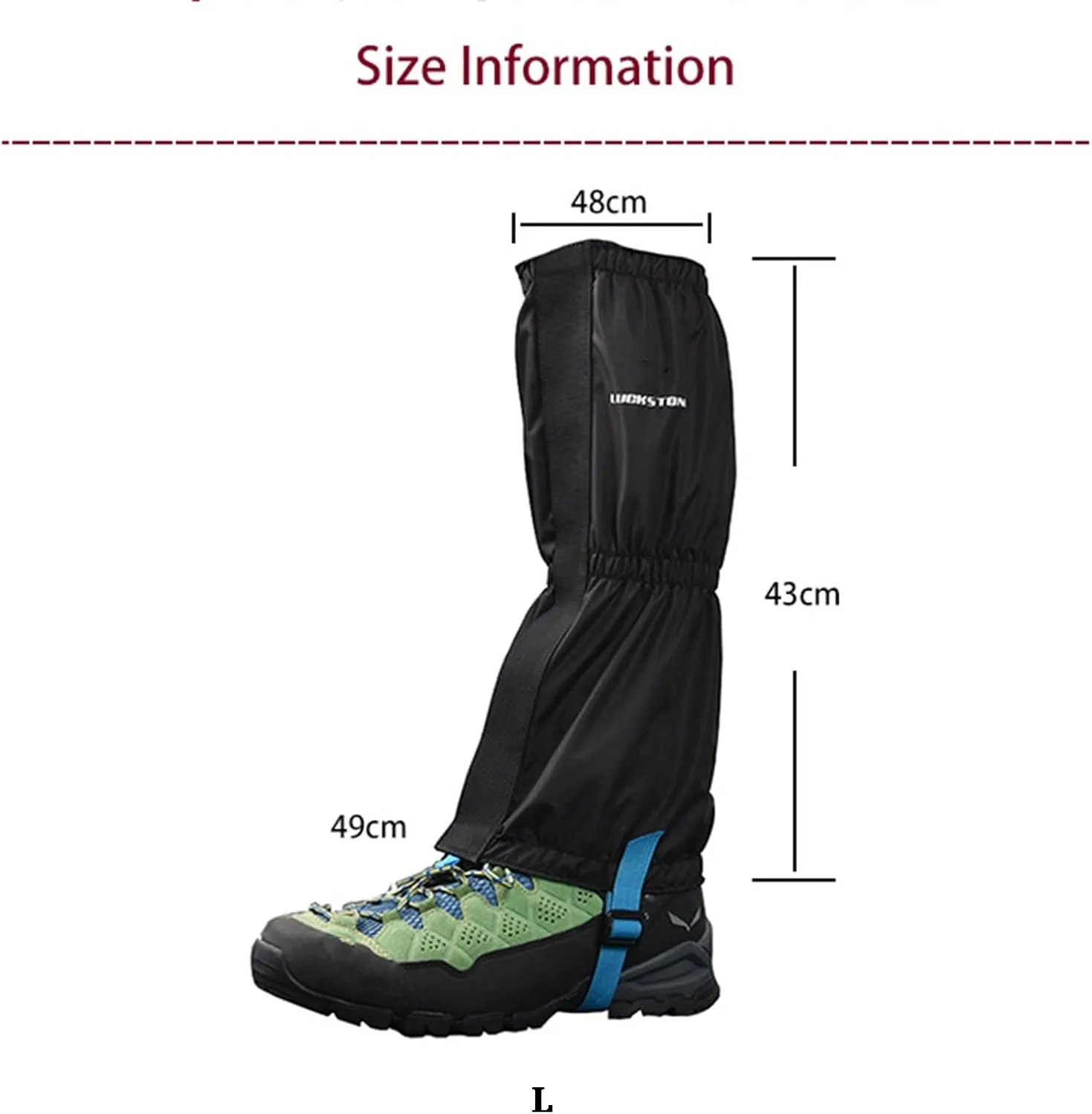 Leg Gaiters,Adjustable Lightweight Shoes Gaiters,Breathable Snake Gaiters Boots,Nylon Material Perfect for Snow Trail Running Hiking Walking Mountain Climbing