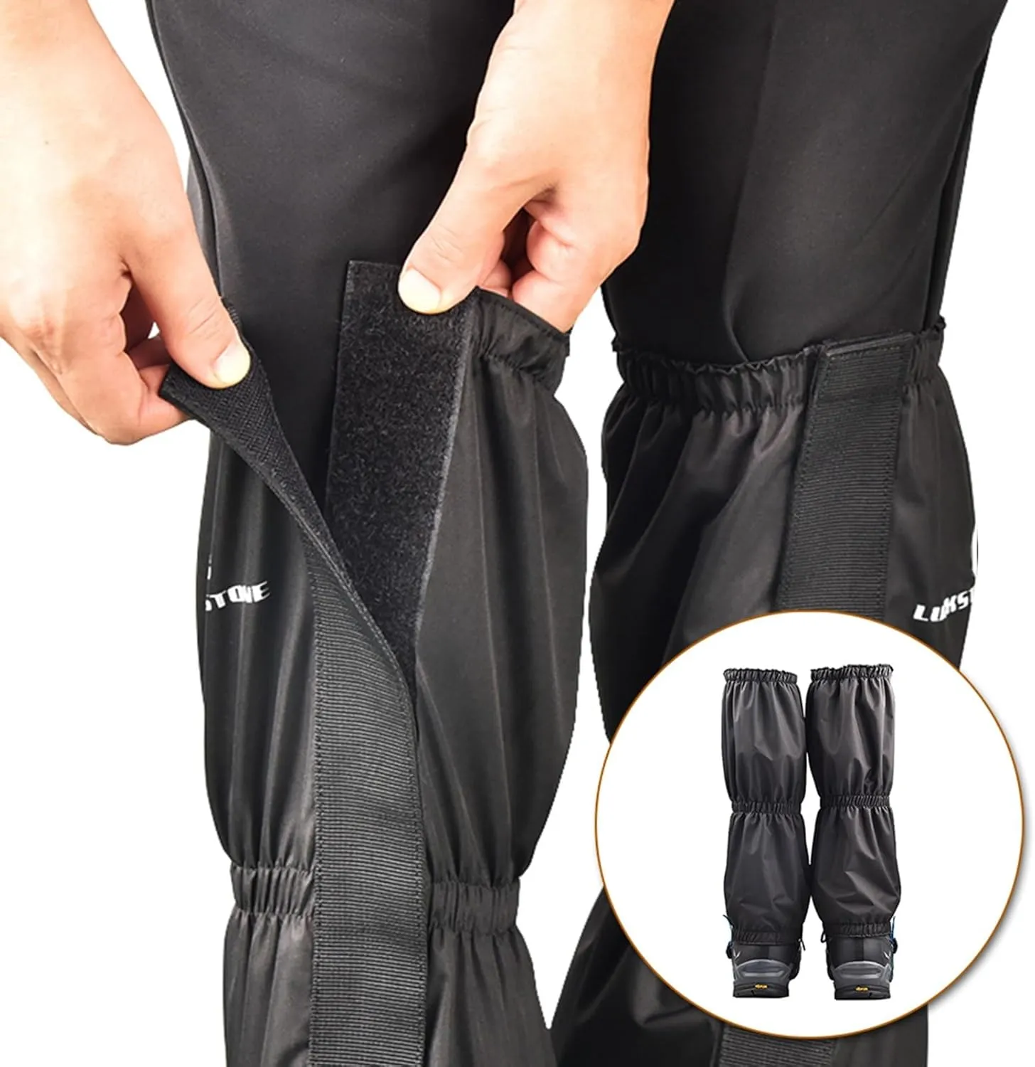 Leg Gaiters,Adjustable Lightweight Shoes Gaiters,Breathable Snake Gaiters Boots,Nylon Material Perfect for Snow Trail Running Hiking Walking Mountain Climbing