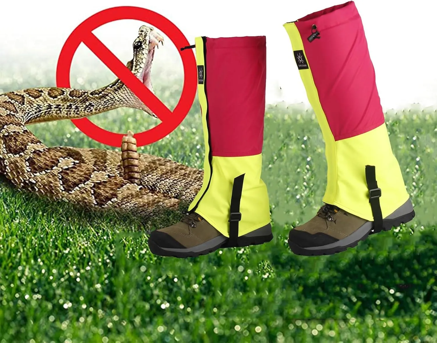 Leg Gaiters,Breathable Snake Gaiters Boots,Adjustable Lightweight Shoes Gaiters,Perfect for Snow Trail Running Hiking Walking Skiing Mountain Climbing