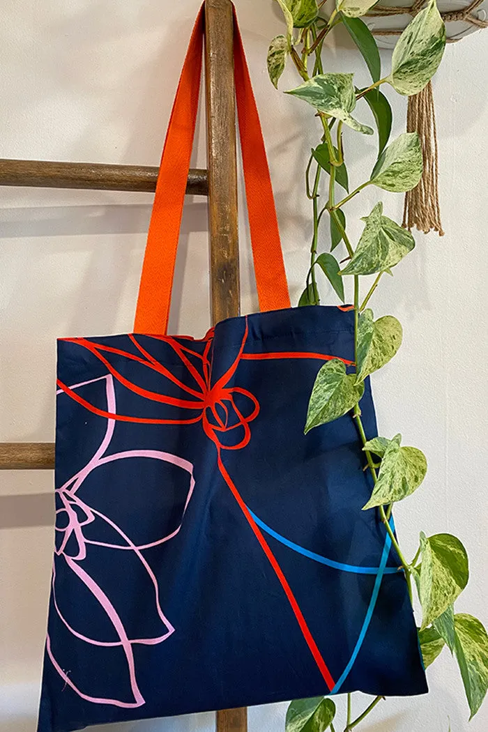 Library Bag | Lola with orange straps