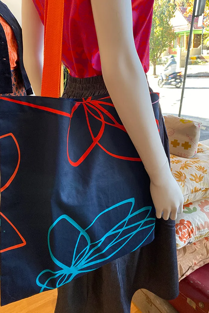 Library Bag | Lola with orange straps