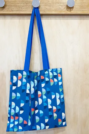 Library Bag | mini semi blue with blue straps